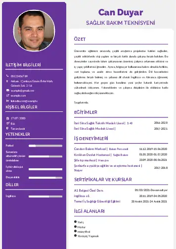 Hasta Bakıcı Cv Örnekleri cv indir